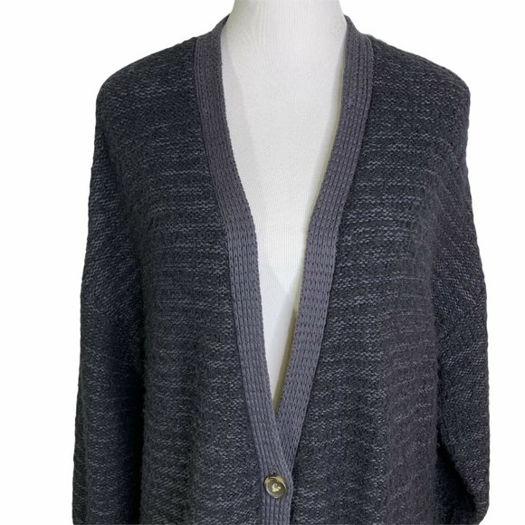 Free People Black Gray Deep Space Combo Cardigan - Picture 3 of 11